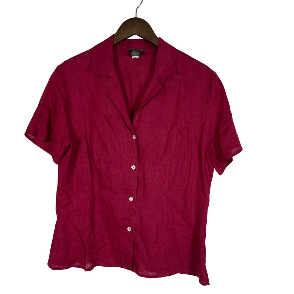 Banana Republic Crimson Button-Up Blouse